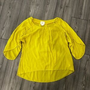 Anthropologie Maeve Mustard Yellow Blouse